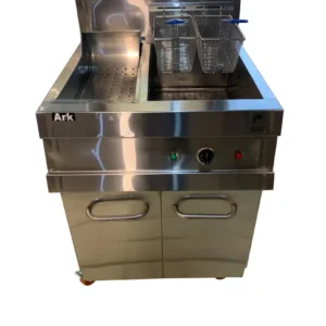 Single Tank Double Basket Fryer with Seasoning Exc 022