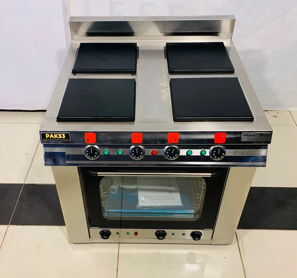4 Burner Electric Stove with Convection Oven