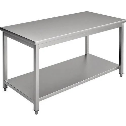SS Working table top bottom shelf